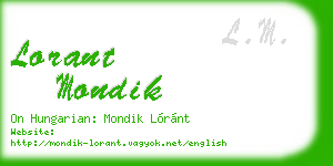 lorant mondik business card
