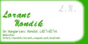 lorant mondik business card